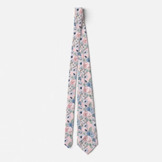 Cravate PixDezines H2 Peonies rose bleu foncé do-it-yourse (Dos)