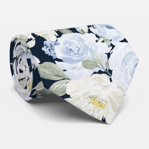 Cravate PixDezines H2 Roses bleues poussiéreuses fond DIY