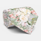 Cravate PixDezines H2 Roses Blush Crème Fond DIY (Roulé)