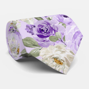 Cravate PixDezines H2 Roses Violettes Violettes