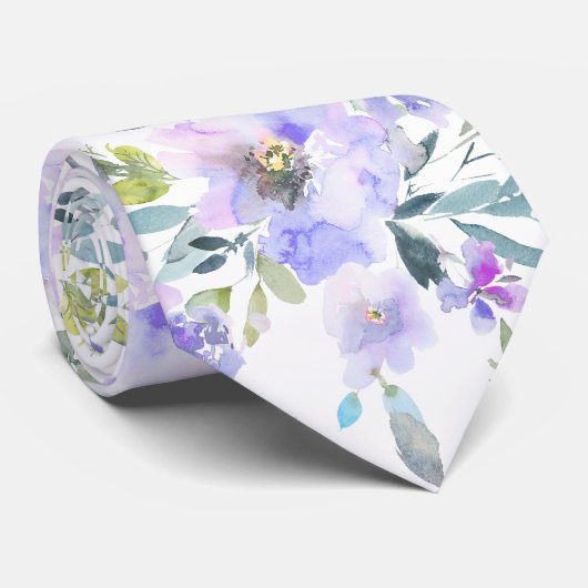 Cravate PixDezines H2 Spring Flowers Dusty Purple Roses (Roulé)