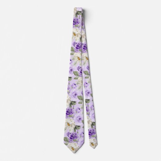 Cravate PixDezines H2 Violet violet Roses (Devant)