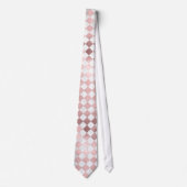 Cravate PixDezines Marbre + Rose Gold Checker (Devant)