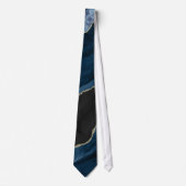 Cravate PixDezines Midnight Teal Blue Aquarelle Agate (Devant)