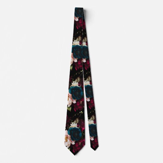 Cravate PixDezines Moody Botanical Flowers do-it-yourself (Devant)