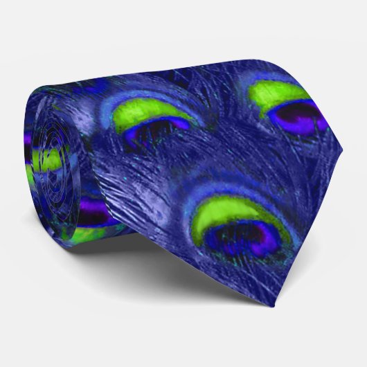 Cravate PixDezines Peacock Psychédélique/Lime/Violet (Roulé)