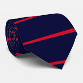 Cravate PixDezines rayures de couleurs DIY Navy Rouge (Roulé)