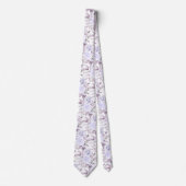 Cravate PixDezines Roses aquarelles violet mauve (Devant)