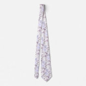 Cravate PixDezines Roses aquarelles violet mauve (Dos)