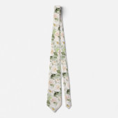 Cravate PixDezines Roses Crème Alabaster Aquarelle (Devant)