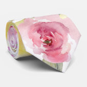 Cravate PixDezines Roses d'été prune (Roulé)