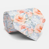 Cravate PixDezines Roses Fardées Hydrangeas Bleu Glacé (Roulé)