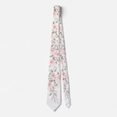 Cravate PixDezines Roses Fleurs d'Eau de Teint Rose (Devant)