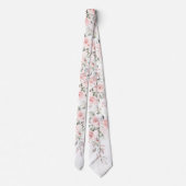 Cravate PixDezines Roses Fleurs d'Eau de Teint Rose (Dos)