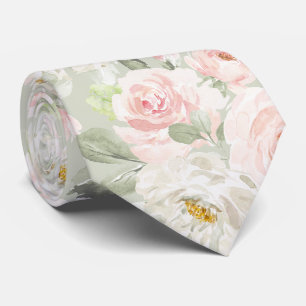 Cravate PixDezines Roses roses blush aquarelle fond DIY