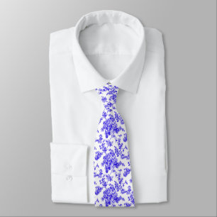 Cravate PixDezines Roses Toile Violettes Royales Vintage