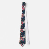 Cravate PixDezines Thunder Blue Rouille Feuillage Tropical (Devant)