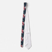 Cravate PixDezines Thunder Blue Rouille Feuillage Tropical (Dos)