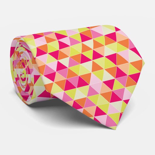 Cravate PixDezines triangles géométriques/réglables (Roulé)