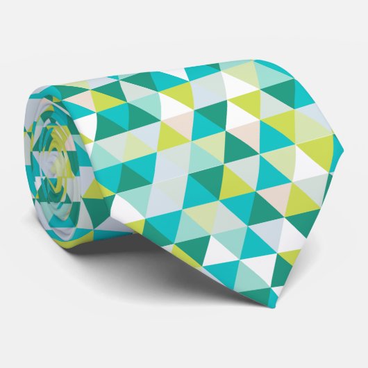 Cravate PixDezines triangles géométriques/réglables (Roulé)
