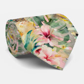 Cravate PixDezines Tropical Paradise Floral Foliage (Roulé)