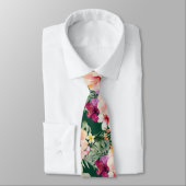 Cravate PixDezines Tropical Paradise Floral Foliage (Attaché)