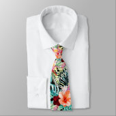 Cravate PixDezines Tropical Paradise Floral Foliage (Attaché)