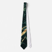 Cravate PixDezines Turquoise Marbre Vert Slab+Veines Or (Devant)
