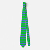 Cravate PixDezines vert bleu bandes DIY/couleurs ajustable (Devant)