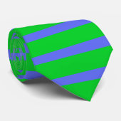 Cravate PixDezines vert bleu bandes DIY/couleurs ajustable (Roulé)