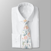 Cravate PixDezines William Morris Dusty Blue n Blush Pink (Attaché)