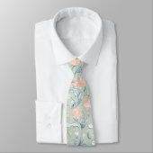 Cravate PixDezines William Morris Dusty Blue n Blush Pink (Attaché)