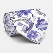 Cravate PixDezines William Morris Floral Purple Aqua (Roulé)