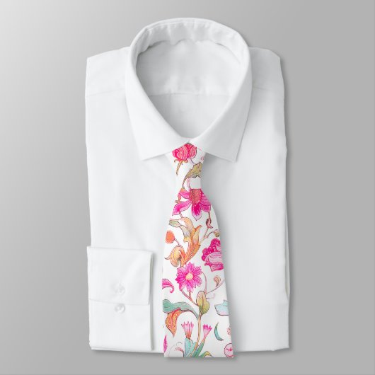 Cravate PixDezines William Morris Rose Bleu (Attaché)