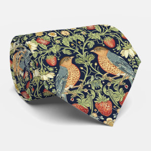 Cravate PixDezines William Morris Strawberry Thief Rose