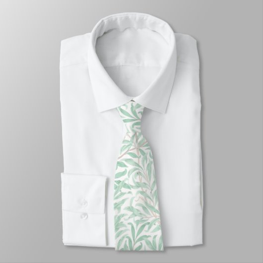 Cravate PixDezines William Morris Willow Bough Sage Green (Attaché)
