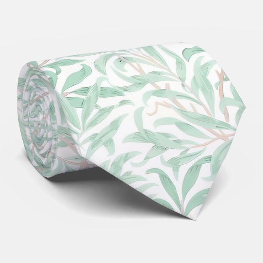 Cravate PixDezines William Morris Willow Bough Sage Green (Roulé)