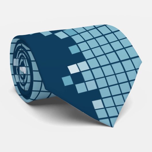 Cravate Pixels bleus (Roulé)