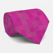 Cravate Pixels en mosaïque rose monogramme personnalisé (Roulé)