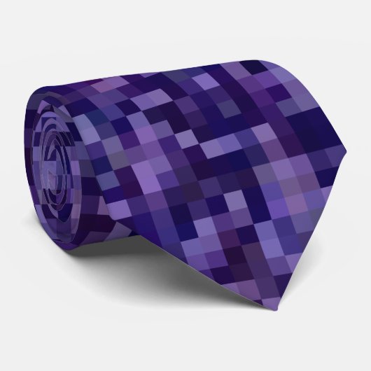 Cravate Pixels pourpres (Roulé)