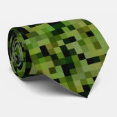 Cravate Pixels verts d'alligator (Roulé)