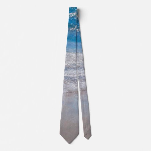 Cravate Plage Bleu Tropical Formel Mariage Ocean Waves (Devant)