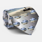 Cravate Plage de sable blanc et parapluie (Roulé)