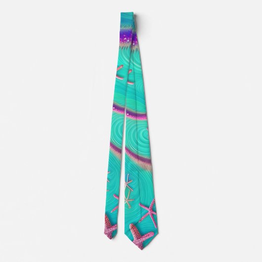 Cravate Plage turquoise et violette de Starfish (Dos)