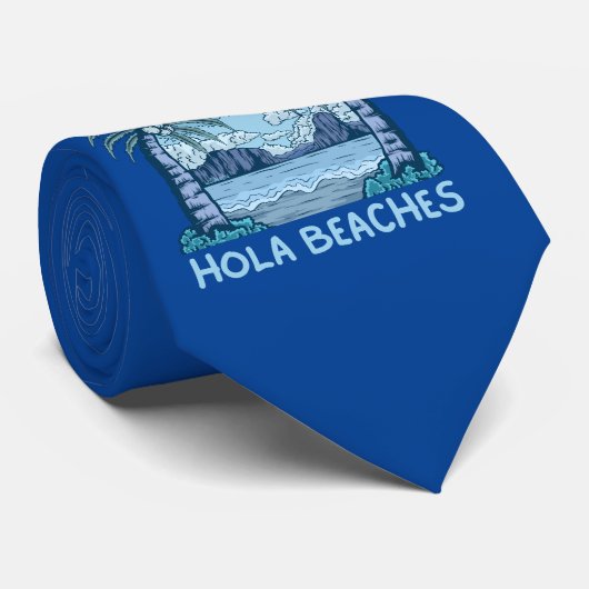 Cravate PLAGES D'HOLA drôle de vie de plage été (Roulé)