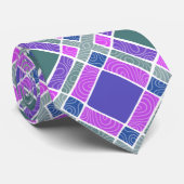 Cravate Plaid À damiers diamant - violet et rose (Roulé)