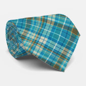Cravate Plaid bleu, Brown et crème (Roulé)