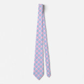 Cravate Plaid bleu-clair, rose et blanc (Devant)