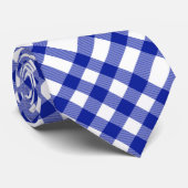 Cravate Plaid bleu et blanc (Roulé)