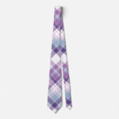 Cravate Plaid bleu et violet (Devant)